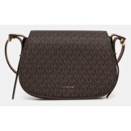 τσάντα michael michael kors χρώμα: καφέ, 30r5gl0m2b συνθετικό ύφασμα, φυσικό δέρμα