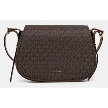 τσάντα michael michael kors χρώμα καφέ, 30r5gl0m2b