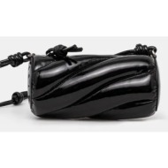 τσάντα fiorucci vinyl mini mella bag χρώμα: μαύρο, u01fpaba002vn02bk01 58% πολυουρεθάνη, 35% βισκόζη
