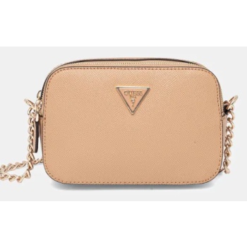 τσάντα guess noelle χρώμα καφέ, hwzg78 79140 συνθετικό