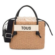 τσάντα tous scoubidou χρώμα: μπεζ ρατάν, τεχνητό δέρμα