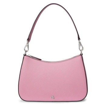 δερμάτινη τσάντα lauren ralph lauren χρώμα ροζ, 431883768