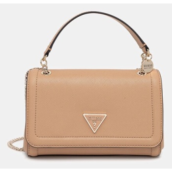 τσάντα guess noelle χρώμα καφέ, hwzg78 79210 κύριο υλικό
