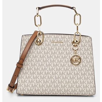 τσάντα michael michael kors χρώμα μπεζ 89% βινυλοχλωρίδιο