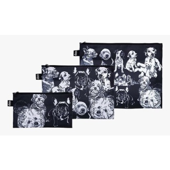 σετ τσαντάκια loqi dogs 3-pack  πολυεστέρας