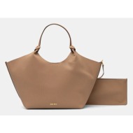 τσάντα dkny χρώμα: μαύρο, r42bae48 100% pu - πολυουρεθάνη