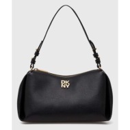 τσάντα dkny χρώμα: μαύρο, r423ae54 100% poliuretan