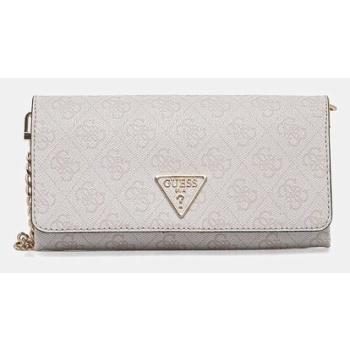 τσάντα guess noelle χρώμα μπεζ, hwbg78 79750 κύριο υλικό