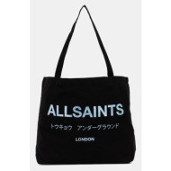 βαμβακερή τσάντα allsaints χρώμα: μπλε, m170xb 50% βαμβάκι, 50% οργανικό βαμβάκι