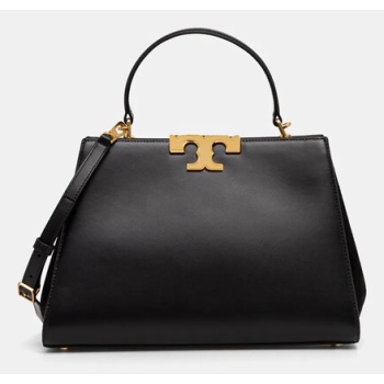 δερμάτινη τσάντα tory burch eleanor χρώμα μαύρο, 137312
