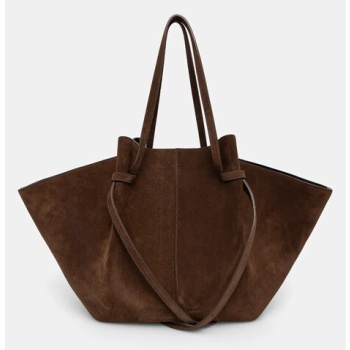 τσάντα σουέτ yuzefi large mochi χρώμα καφέ