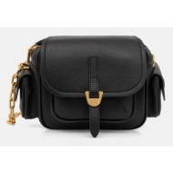 δερμάτινη τσάντα coccinelle coccinellecampus χρώμα: μαύρο, e1 rff 55 01 01 φυσικό δέρμα