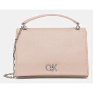 τσάντα calvin klein χρώμα: ροζ, k60k612810 51% ανακυκλωμένος πολυεστέρας, 49% πολυουρεθάνη