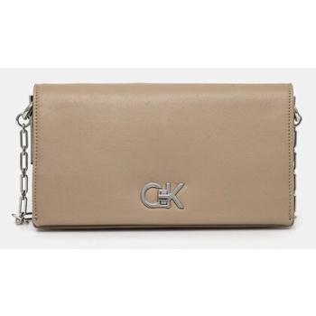 τσάντα calvin klein χρώμα μπεζ, k60k612806 51%