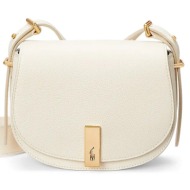 δερμάτινη τσάντα polo ralph lauren χρώμα: άσπρο, 428932626 δέρμα βοοειδών