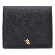 δερμάτινο πορτοφόλι lauren ralph lauren γυναικείο, χρώμα: μαύρο, 432962112 δέρμα βοοειδών