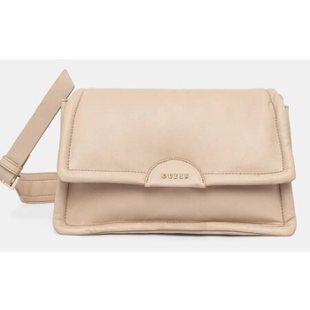 δερμάτινη τσάντα guess eva χρώμα μπεζ, hwstpf l5116 κύριο