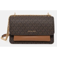 τσάντα michael michael kors χρώμα: καφέ, 30r5gc7l3b 90% pvc, 9% πολυεστέρας, 1% poliuretan