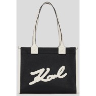 τσάντα karl lagerfeld χρώμα: μπεζ, a1w30042 58% ανακυκλωμένη πολυουρεθάνη, 42% πολυουρεθάνη