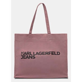 βαμβακερή τσάντα karl lagerfeld jeans χρώμα ροζ, a1w50002