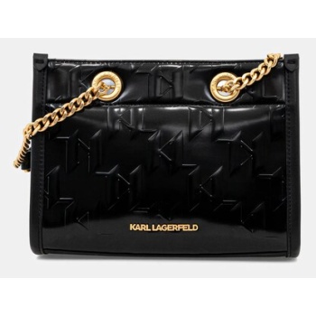 τσάντα karl lagerfeld χρώμα μαύρο, a1w30146 100% poliuretan