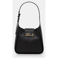 δερμάτινη τσάντα karl lagerfeld χρώμα: μαύρο, a1w30434 κύριο υλικό: 100% δέρμα βοοειδών
φόδρα: 100% 