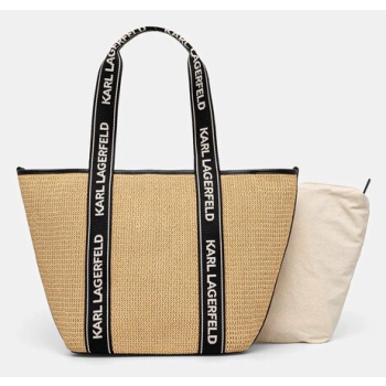 τσάντα karl lagerfeld χρώμα μπεζ, a1w46074 46%