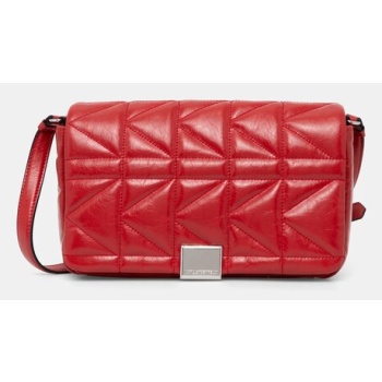 δερμάτινη τσάντα karl lagerfeld χρώμα κόκκινο, a1w30394