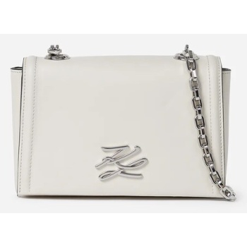 δερμάτινη τσάντα karl lagerfeld χρώμα άσπρο, a1w30174