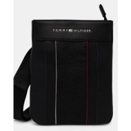 σακίδιο tommy hilfiger χρώμα: μαύρο, am0am13112 100% πολυουρεθάνη