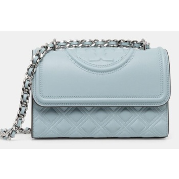 τσάντα tory burch fleming χρώμα μπλε, 75576.401 φυσικό