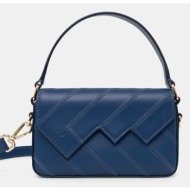 τσάντα missoni χρώμα: μπλε, mi10002a 100% φυσικό δέρμα