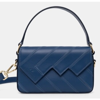 τσάντα missoni χρώμα μπλε, mi10002a 100% φυσικό δέρμα