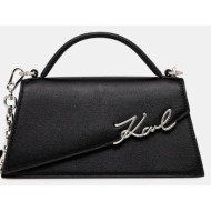 δερμάτινη τσάντα karl lagerfeld χρώμα: μαύρο, a1w30458 κύριο υλικό: 100% δέρμα βοοειδών
φόδρα: 100% 