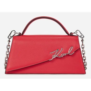 δερμάτινη τσάντα karl lagerfeld χρώμα κόκκινο, a1w30458