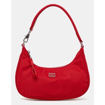 τσάντα tommy jeans χρώμα κόκκινο, aw0aw16984 95%