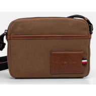 σακίδιο tommy hilfiger χρώμα: καφέ, am0am13313 100% βαμβάκι