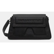 δερμάτινη τσάντα karl lagerfeld χρώμα: μαύρο, a1w30154 κύριο υλικό: 100% δέρμα βοοειδών
φόδρα: 100% 