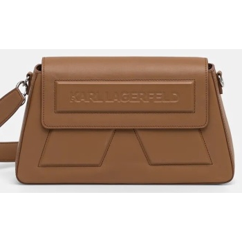 δερμάτινη τσάντα karl lagerfeld χρώμα καφέ, a1w30154 κύριο