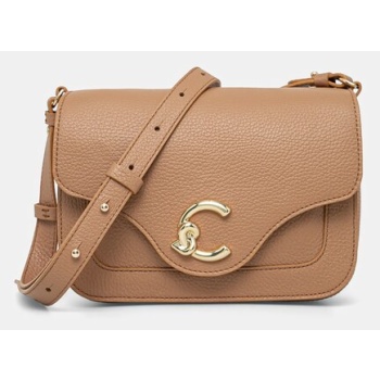 δερμάτινη τσάντα coccinelle χρώμα μπεζ, e1 ssl 15 01 01