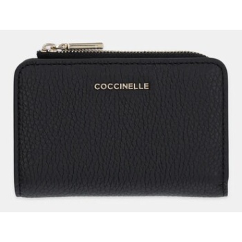 δερμάτινο πορτοφόλι coccinelle γυναικείο, χρώμα μαύρο, e2