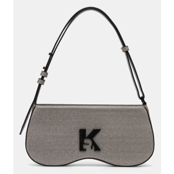τσάντα karl lagerfeld jeans χρώμα ασημί, a1w30288 κύριο