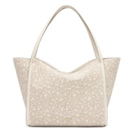 τσάντα tous kaos mini lines χρώμα: μπεζ, 2002183701 συνθετικό ύφασμα