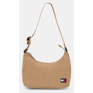 τσάντα tommy jeans χρώμα: πράσινο, aw0aw16958 100% ανακυκλωμένος πολυεστέρας