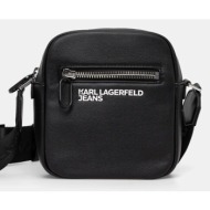 σακίδιο karl lagerfeld jeans χρώμα: μαύρο, a1m30340 κύριο υλικό: 58% ανακυκλωμένη πολυουρεθάνη, 42% 