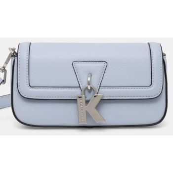 δερμάτινη τσάντα karl lagerfeld χρώμα μπλε, a1w30448 κύριο