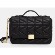 τσάντα karl lagerfeld χρώμα: μαύρο, a1w30357 υλικό 1: 60% δέρμα πρόβατου, 24% πολυεστέρας, 16% poliu