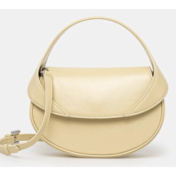 δερμάτινη τσάντα by far hari χρώμα μπεζ