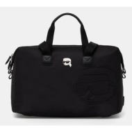 τσάντα karl lagerfeld χρώμα: μαύρο, a1w30228 94% ανακυκλωμένο πολυαμίδιο, 6% poliuretan