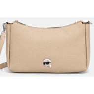 τσάντα karl lagerfeld χρώμα: μπεζ, a1w30493 κύριο υλικό: 58% ανακυκλωμένη πολυουρεθάνη, 42% poliuret